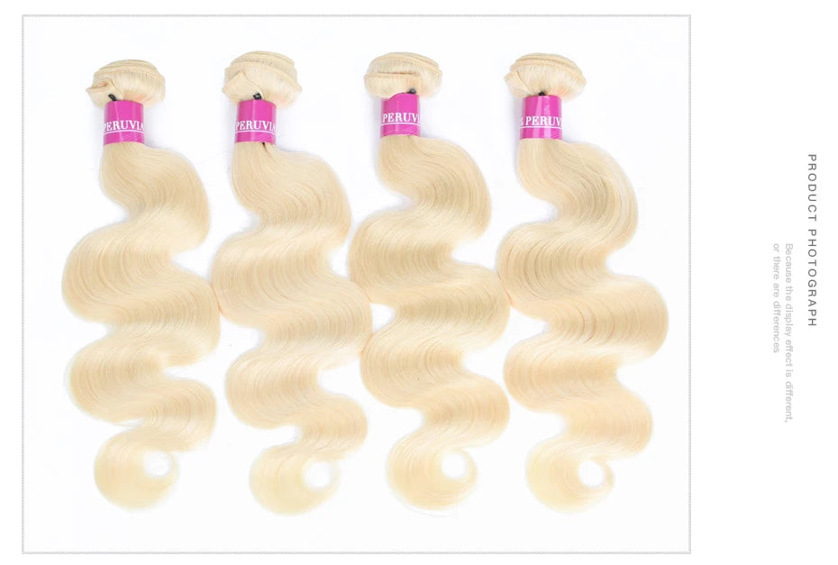Facebeauty Color 613 Blonde Hair Weave 1/3/4 Bundles Peruvian Body Wave Remy Hair Bundle 8 To 30 inch Human Hair Weft Can Be Dye