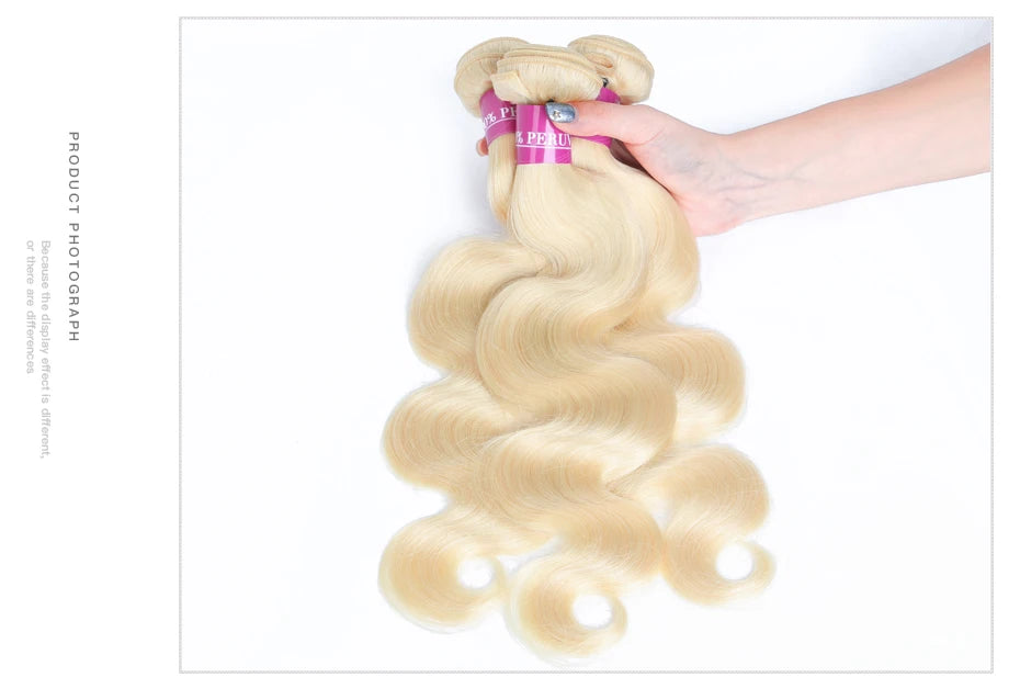 Facebeauty Color 613 Blonde Hair Weave 1/3/4 Bundles Peruvian Body Wave Remy Hair Bundle 8 To 30 inch Human Hair Weft Can Be Dye