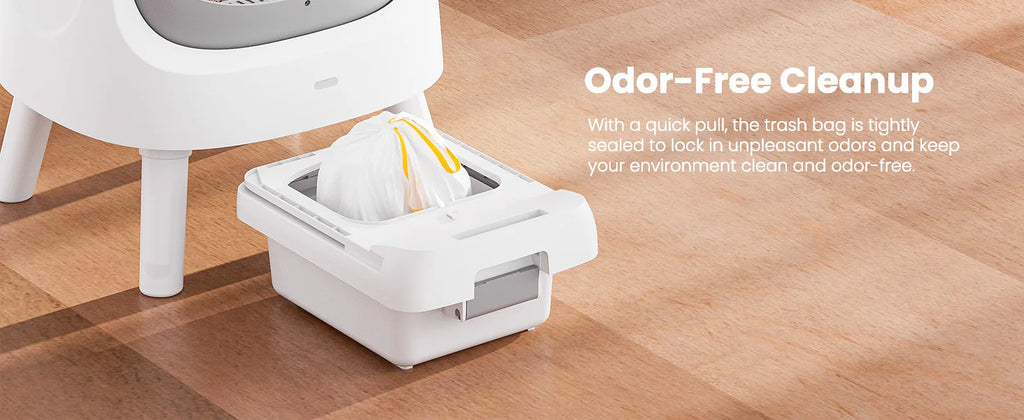Self Cleaning Cat Litter Box, Automatic Litter Box for Multiple Cats, Integrated Safety Protection with Open-Top Design