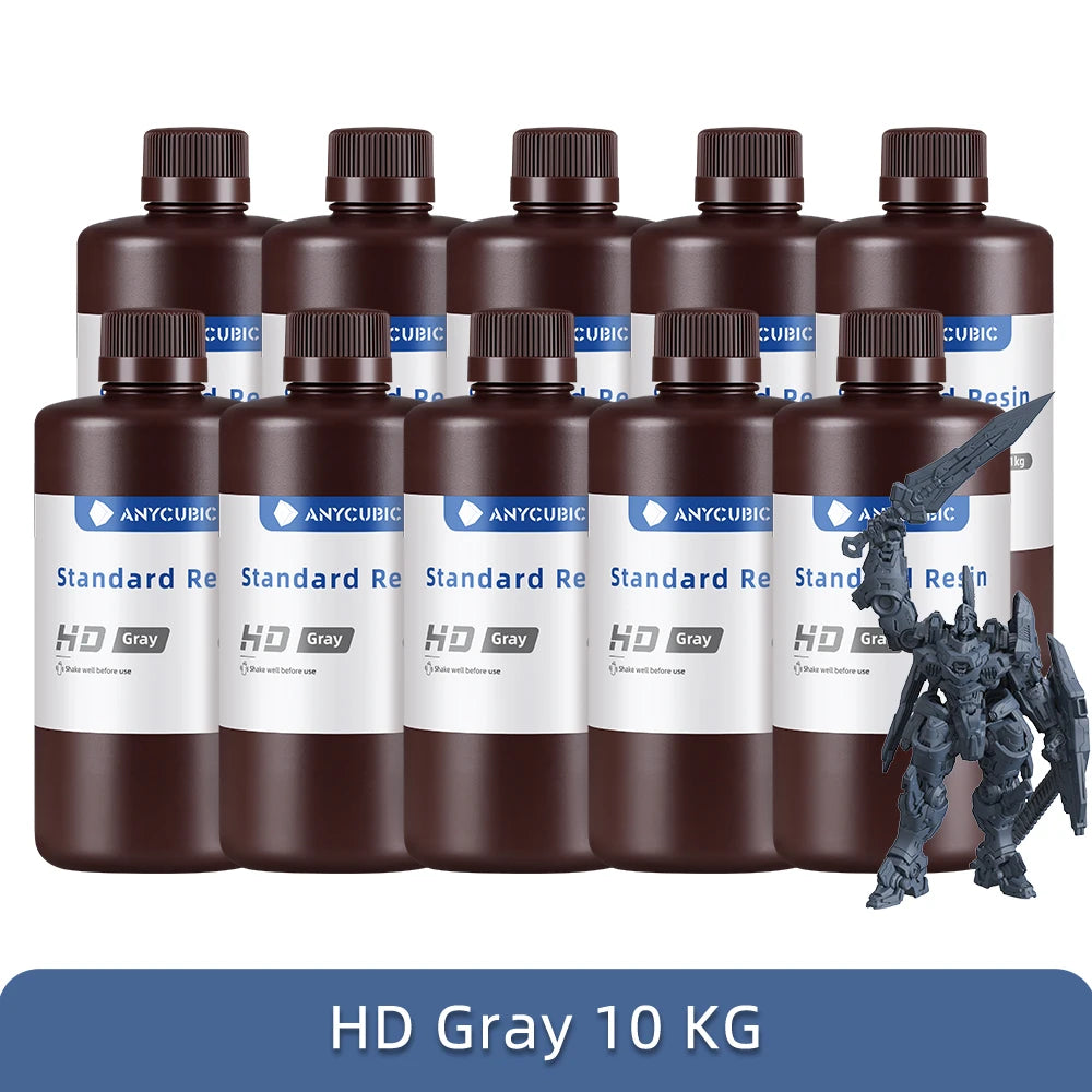 ANYCUBIC 1kg/10kg Liquid Photopolymer Standard Resin 405nm UV Resin For 3D Printer LCD Printing Resin Material For Photon Mono