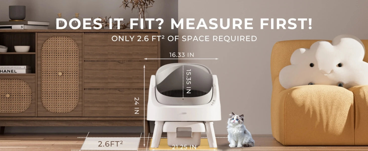 Self Cleaning Cat Litter Box, Automatic Litter Box for Multiple Cats, Integrated Safety Protection with Open-Top Design
