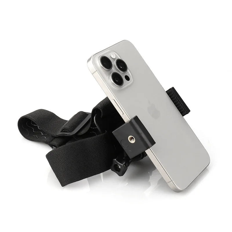 Head-Mounted Phone Camera Rig - POV Live Streaming & Video Recording Clip, Adjustable Head Strap Mount for Smartphone Accessorie