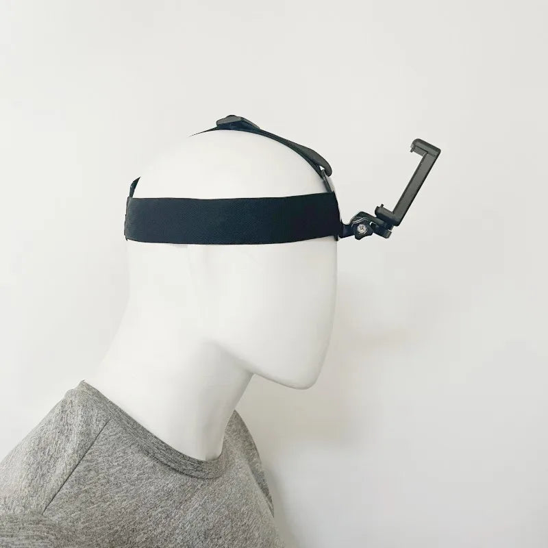 Head-Mounted Phone Camera Rig - POV Live Streaming & Video Recording Clip, Adjustable Head Strap Mount for Smartphone Accessorie