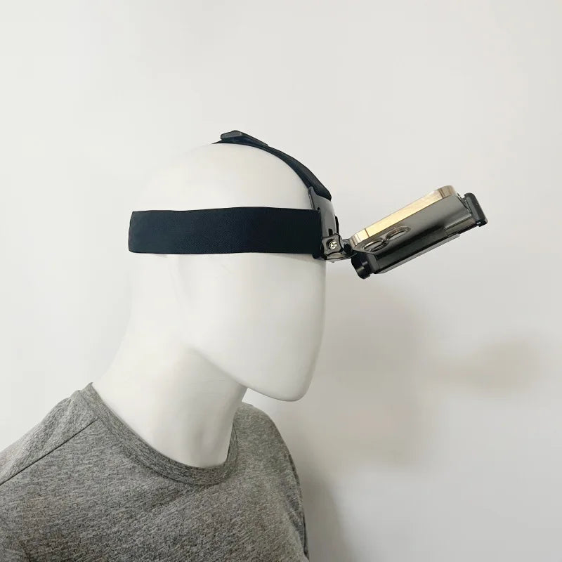 Head-Mounted Phone Camera Rig - POV Live Streaming & Video Recording Clip, Adjustable Head Strap Mount for Smartphone Accessorie
