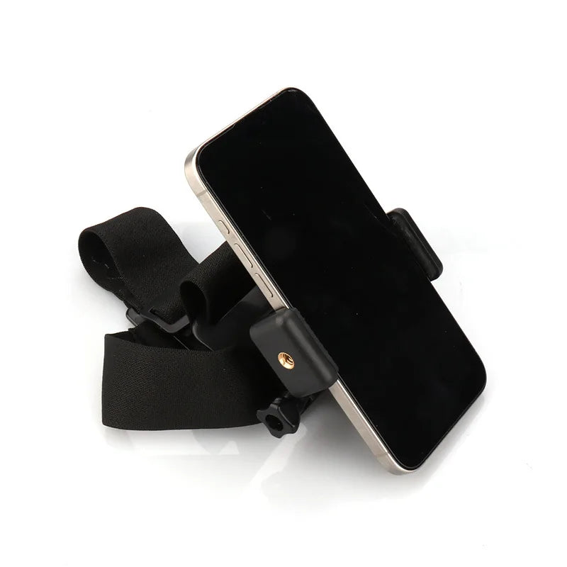 Head-Mounted Phone Camera Rig - POV Live Streaming & Video Recording Clip, Adjustable Head Strap Mount for Smartphone Accessorie