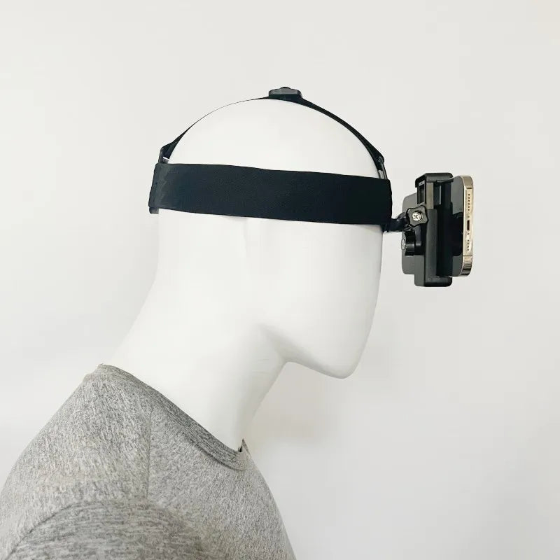 Head-Mounted Phone Camera Rig - POV Live Streaming & Video Recording Clip, Adjustable Head Strap Mount for Smartphone Accessorie