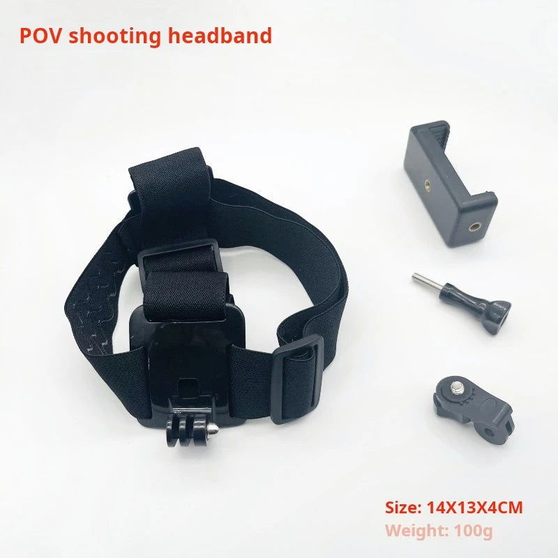 Head-Mounted Phone Camera Rig - POV Live Streaming & Video Recording Clip, Adjustable Head Strap Mount for Smartphone Accessorie