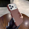 Plating 2in1 Large Window Phone Case For iPhone 17 Air 16 15 14 13 Pro Max Skin-friendly Matte Rugged PC Backboard Hard Cover