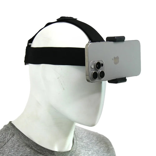 Head-Mounted Phone Camera Rig - POV Live Streaming & Video Recording Clip, Adjustable Head Strap Mount for Smartphone Accessorie