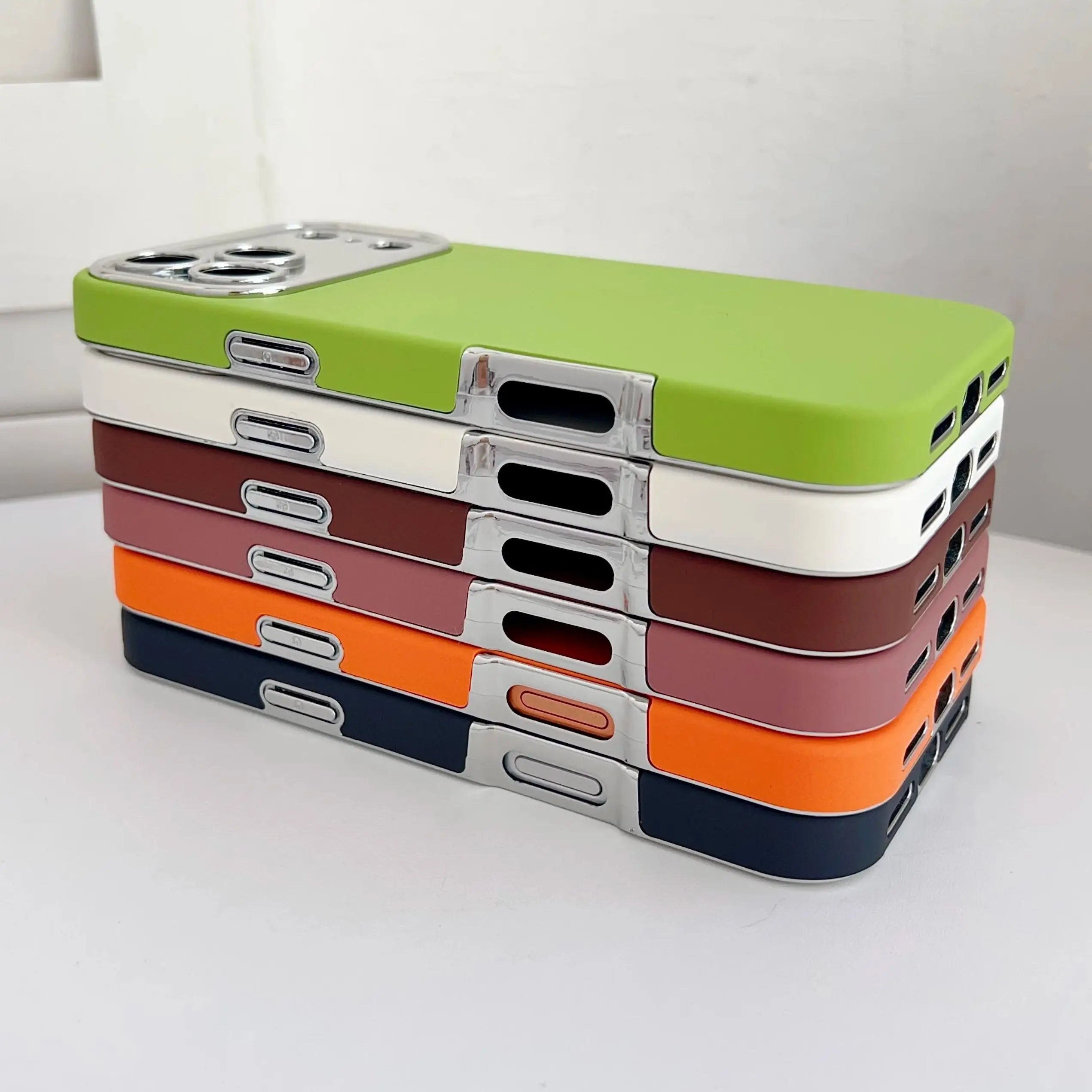 Plating 2in1 Large Window Phone Case For iPhone 17 Air 16 15 14 13 Pro Max Skin-friendly Matte Rugged PC Backboard Hard Cover