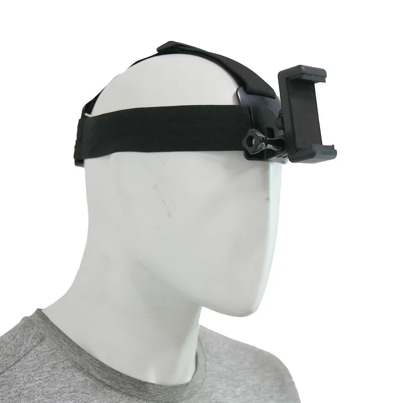 Head-Mounted Phone Camera Rig - POV Live Streaming & Video Recording Clip, Adjustable Head Strap Mount for Smartphone Accessorie
