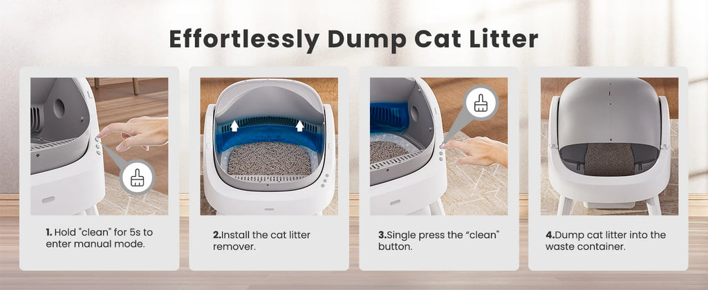Self Cleaning Cat Litter Box, Automatic Litter Box for Multiple Cats, Integrated Safety Protection with Open-Top Design