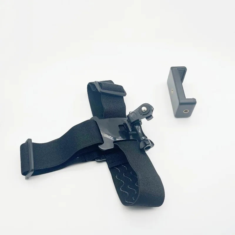 Head-Mounted Phone Camera Rig - POV Live Streaming & Video Recording Clip, Adjustable Head Strap Mount for Smartphone Accessorie