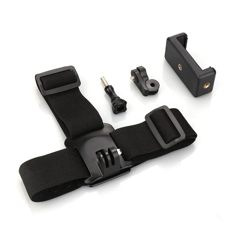 Head-Mounted Phone Camera Rig - POV Live Streaming & Video Recording Clip, Adjustable Head Strap Mount for Smartphone Accessorie