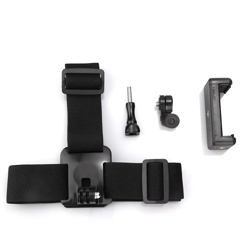 Head-Mounted Phone Camera Rig - POV Live Streaming & Video Recording Clip, Adjustable Head Strap Mount for Smartphone Accessorie