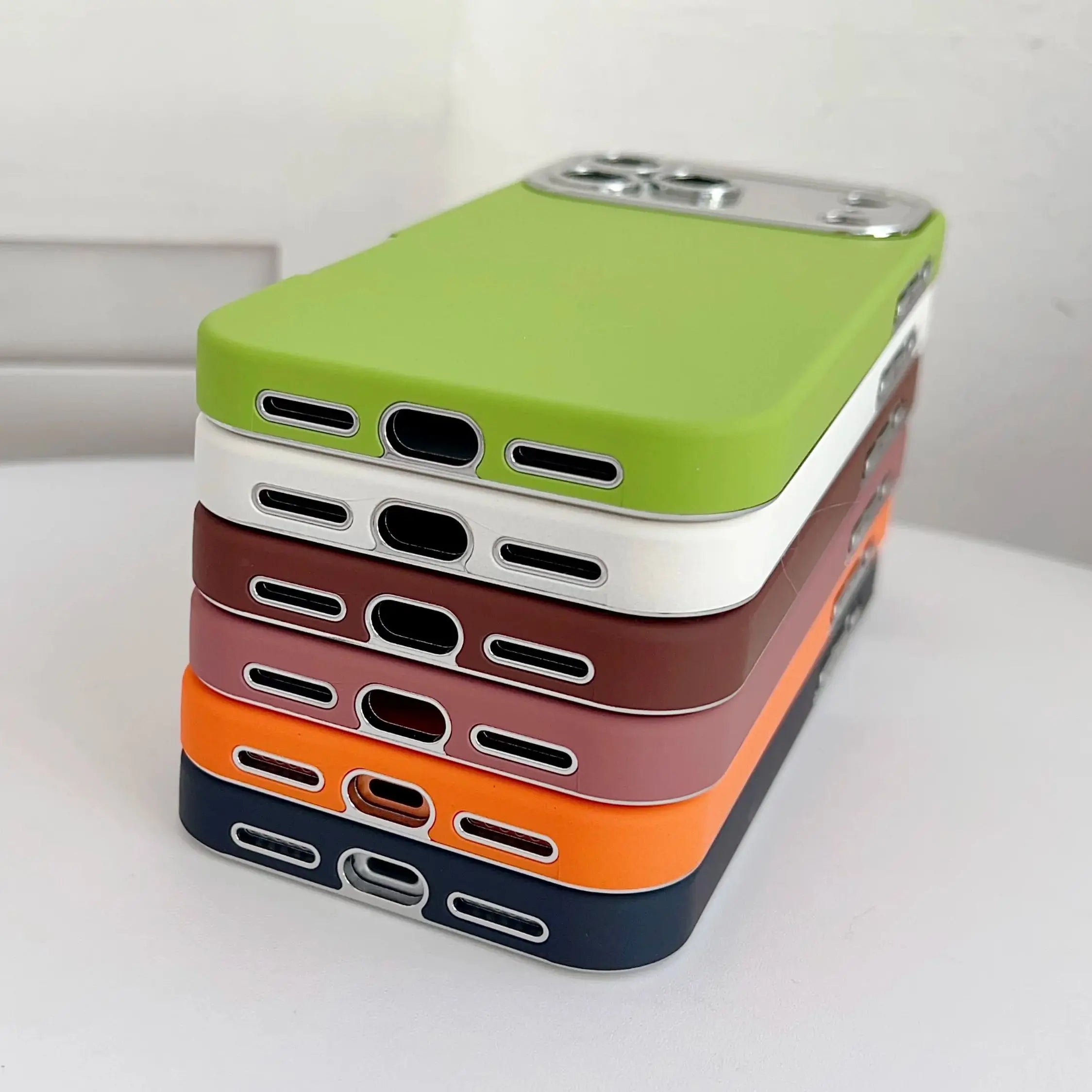Plating 2in1 Large Window Phone Case For iPhone 17 Air 16 15 14 13 Pro Max Skin-friendly Matte Rugged PC Backboard Hard Cover