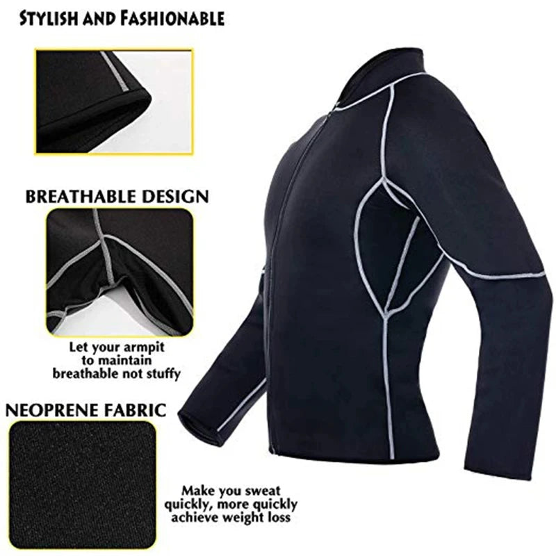 Men Slimming Sauna Sweat Suits Body Shaper Weight Loss Compression Coat Fat Burn Waist Trainer Hot Thermo Gym Leggings Shapewear