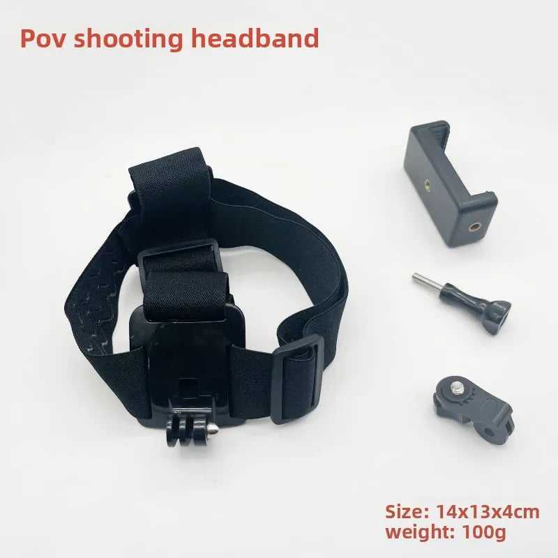 Head-Mounted Phone Camera Rig - POV Live Streaming & Video Recording Clip, Adjustable Head Strap Mount for Smartphone Accessorie