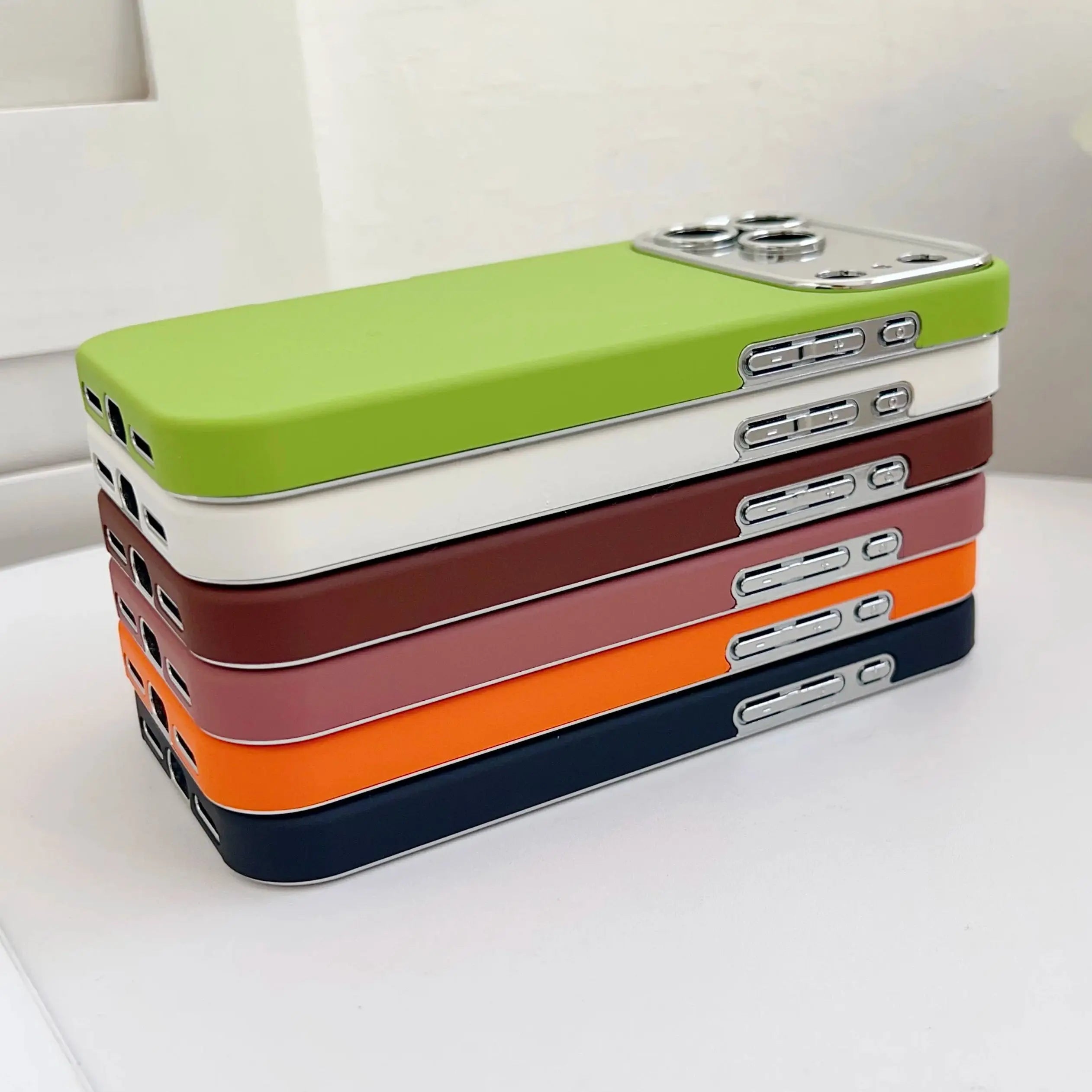 Plating 2in1 Large Window Phone Case For iPhone 17 Air 16 15 14 13 Pro Max Skin-friendly Matte Rugged PC Backboard Hard Cover
