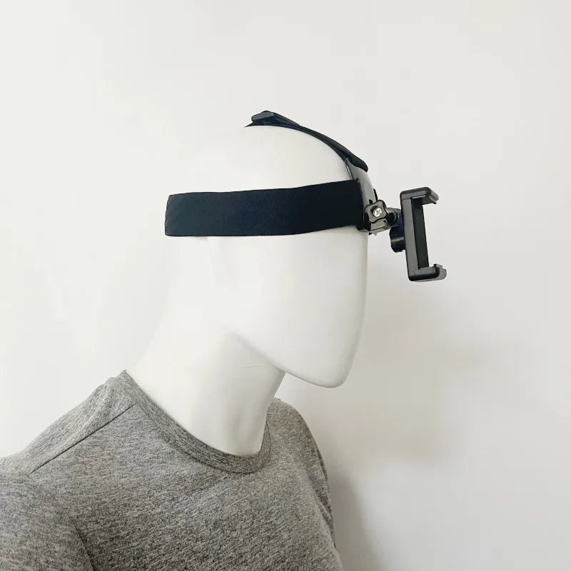 Head-Mounted Phone Camera Rig - POV Live Streaming & Video Recording Clip, Adjustable Head Strap Mount for Smartphone Accessorie